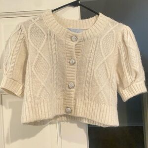 Hill House Cream Cable Knit Cardigan